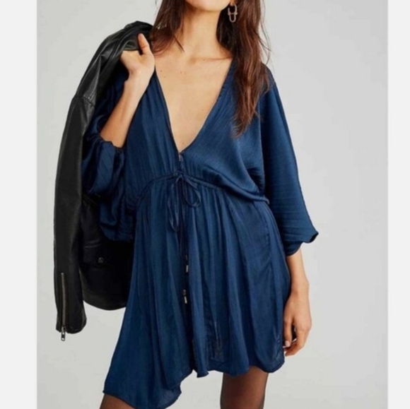 Free People Navy Mini Arzel Dress - Picture 2 of 12